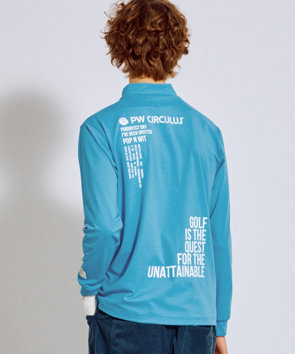 PW CIRCULUS 【吸水速乾 / UV遮蔽率99.5% UVカット / ストレッチ】【MEN】ハーフジップロングスリーブモックT ゴルフ 