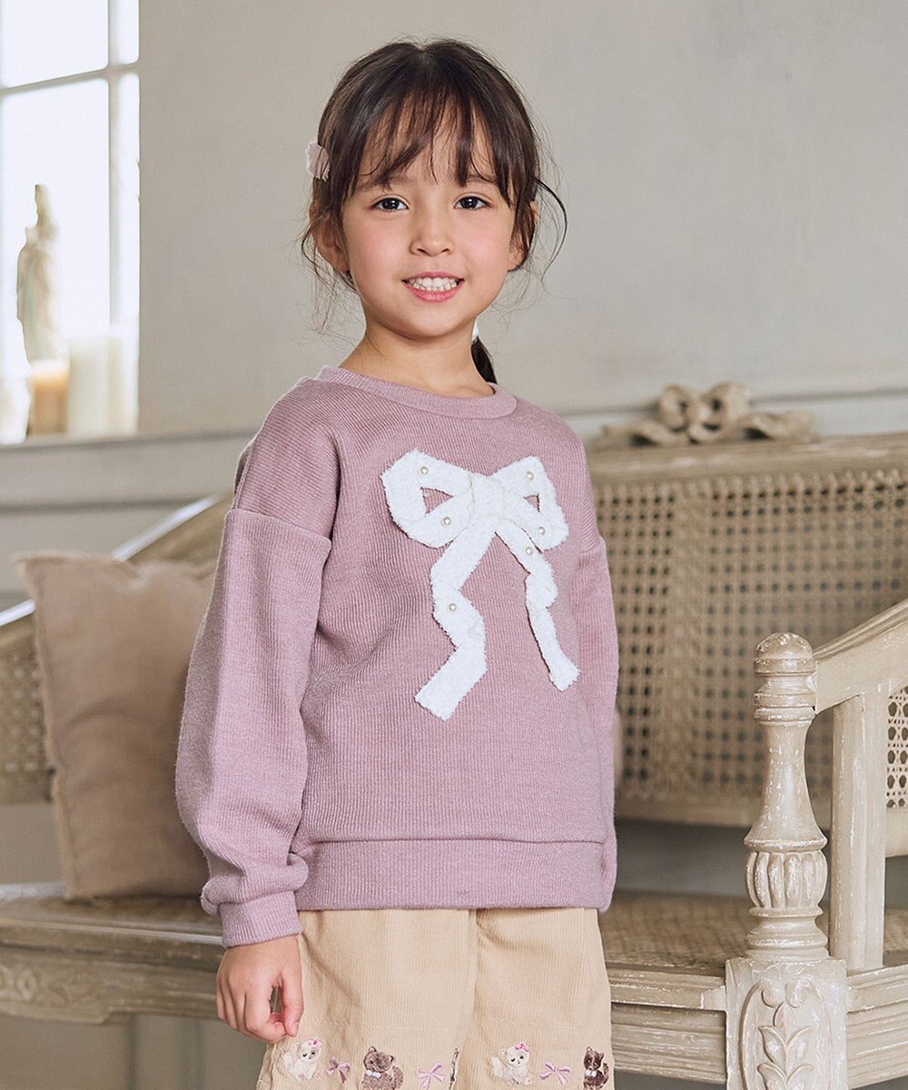 ANY KIDS リボン ニットソー トレーナー 