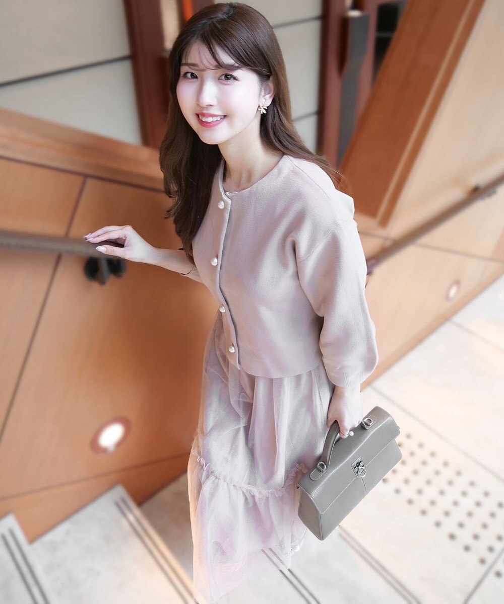 Feroux 【洗える】パールニットジャケット 