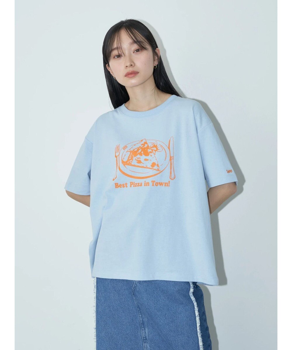 earth music&ecology Ｌｅｅ×ｅ．ｍ．ａ．ｅ　ＰＩＺＺＡ　ＴＥＥ Ice Blue