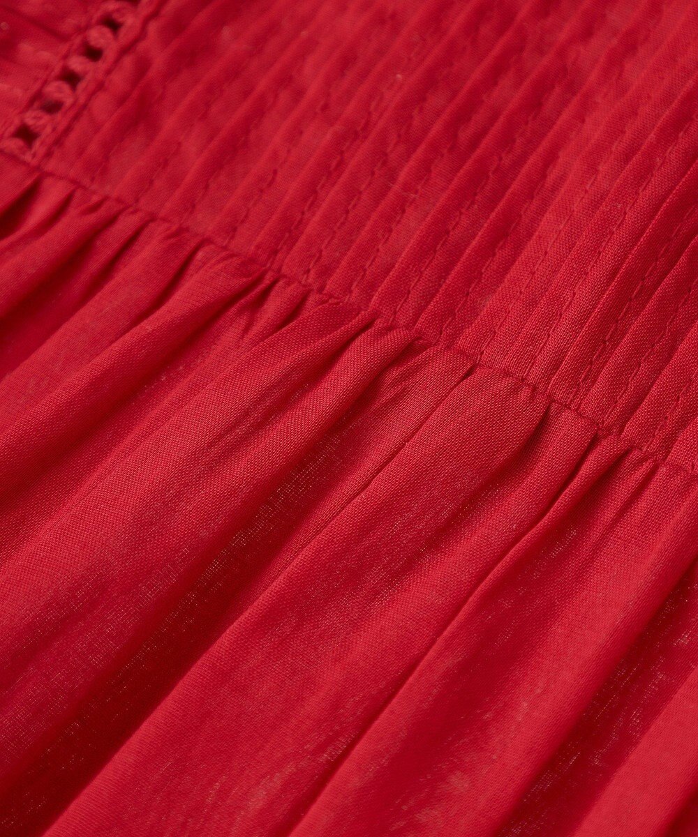 earth music&ecology フリルピンタック半袖ブラウス 