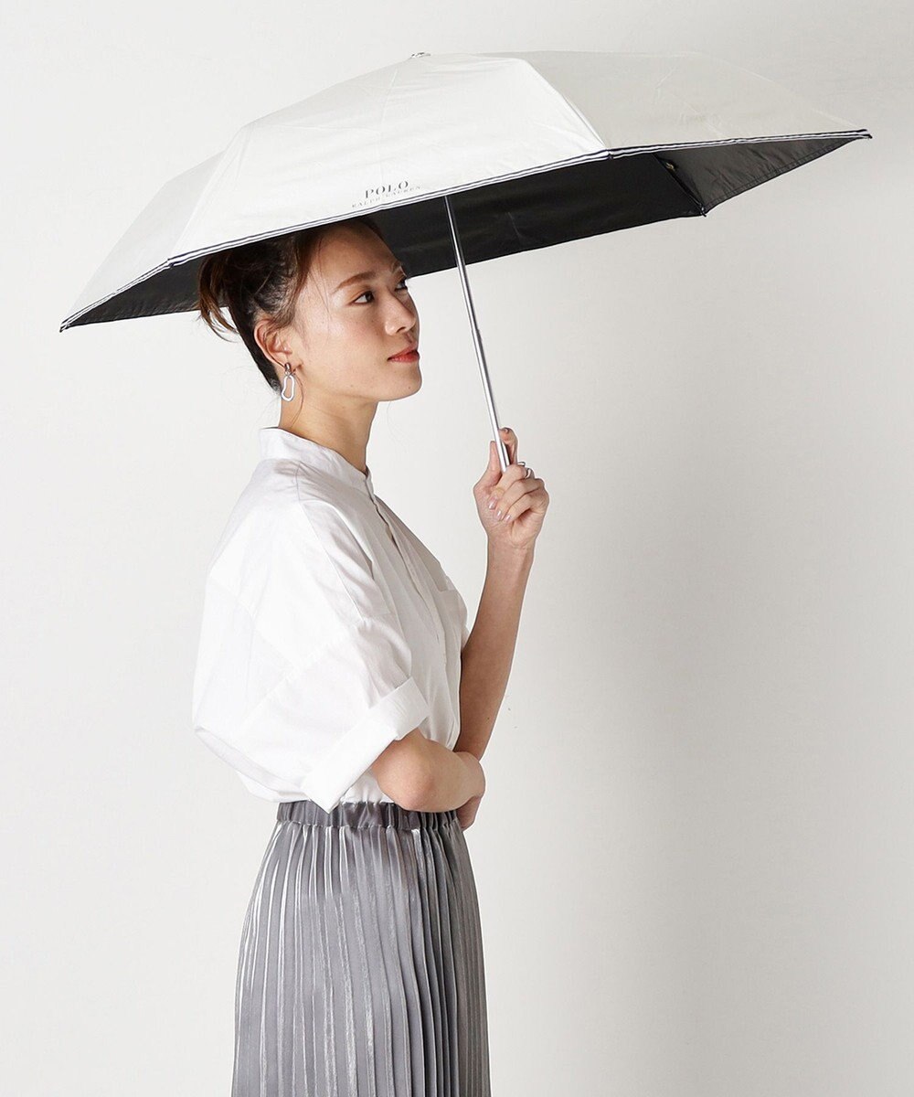 MOONBAT 【WEB限定】 POLO RALPH LAUREN（ポロ ラルフローレン） 晴雨兼用日傘 ワンポイントポロベア プリント 折りたたみ傘 ポーチタイプ 1級遮光/遮熱/遮光 