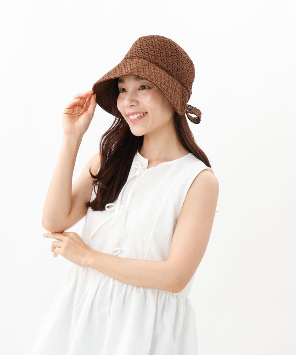 AURORA 【 LANVIN en Bleu （ランバン オン ブルー）】レースボンネット風クロッシェハット 