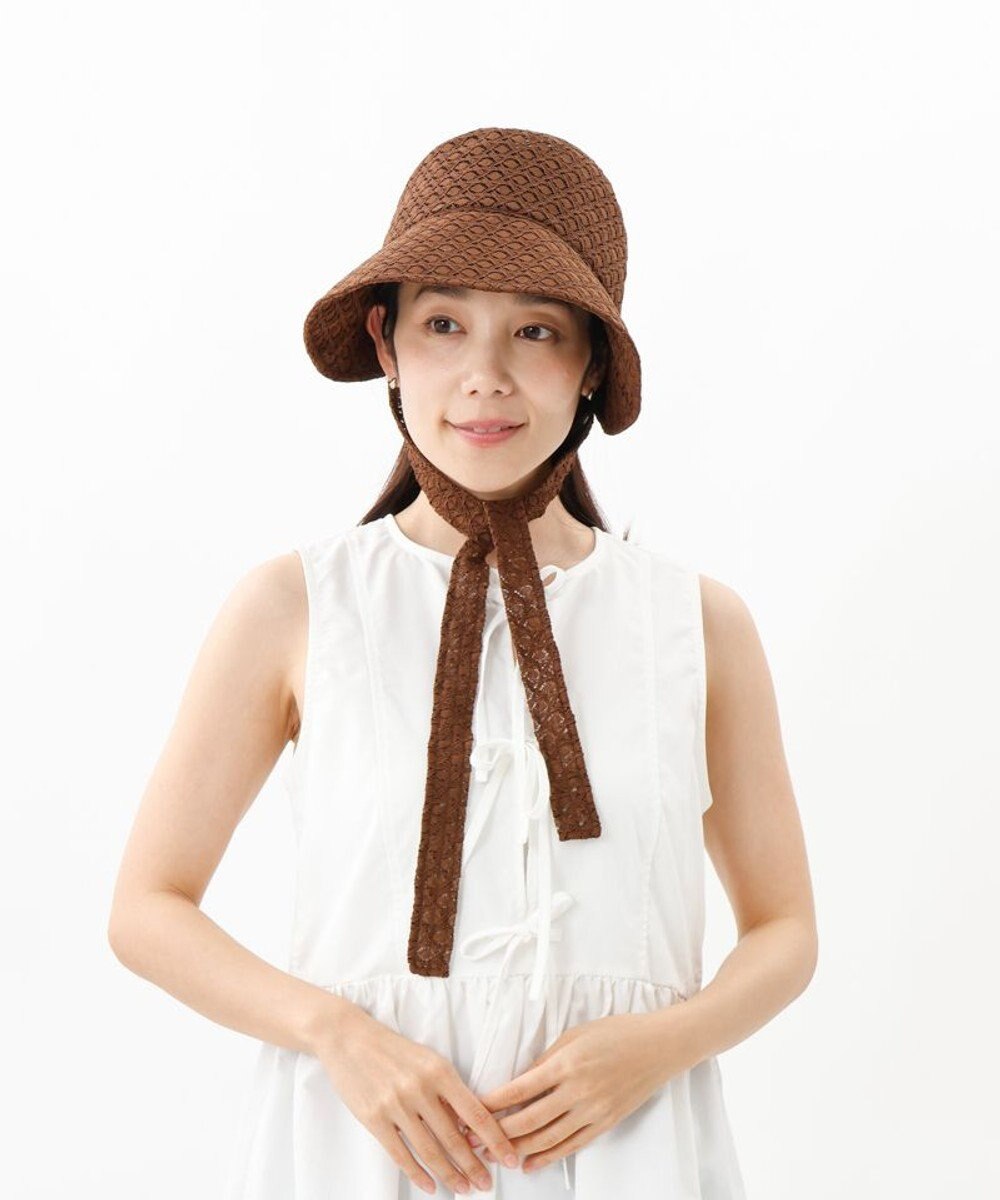 AURORA 【 LANVIN en Bleu （ランバン オン ブルー）】レースボンネット風クロッシェハット 