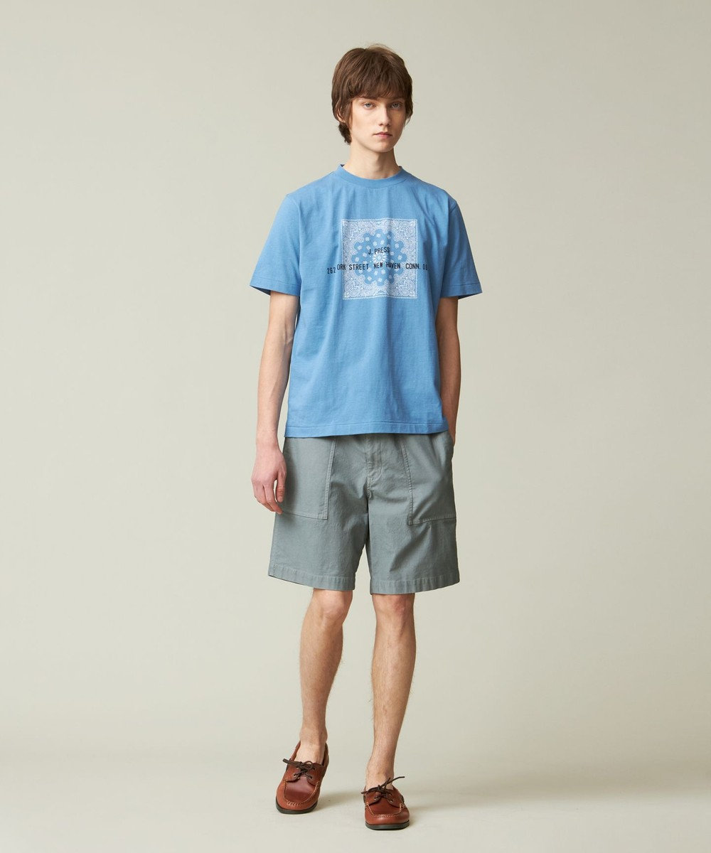 J.PRESS MEN ペイズリーバンダナプリントTシャツ 