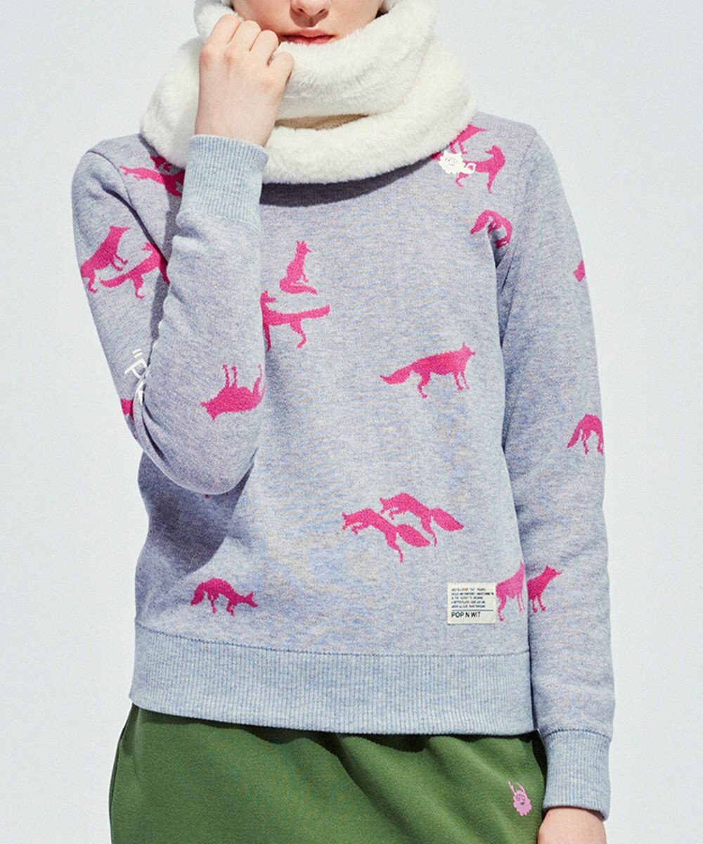 PW CIRCULUS 【こだわりシルエット/手洗い可】【WOMEN】フォックスモチーフニット 