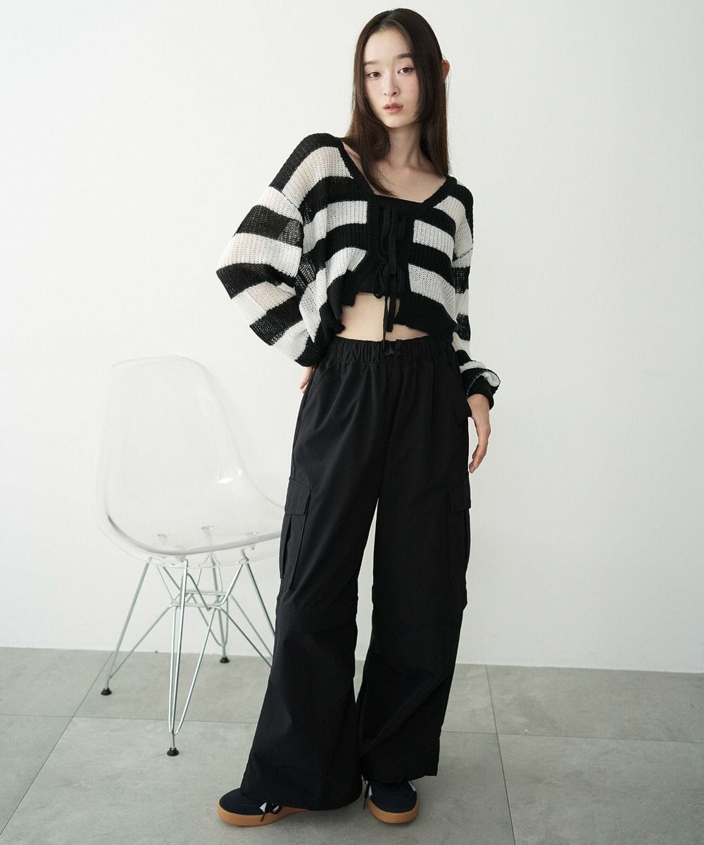 WEGO 【25年秋冬新作】モヘアタッチ2WAYリボンカーデ 