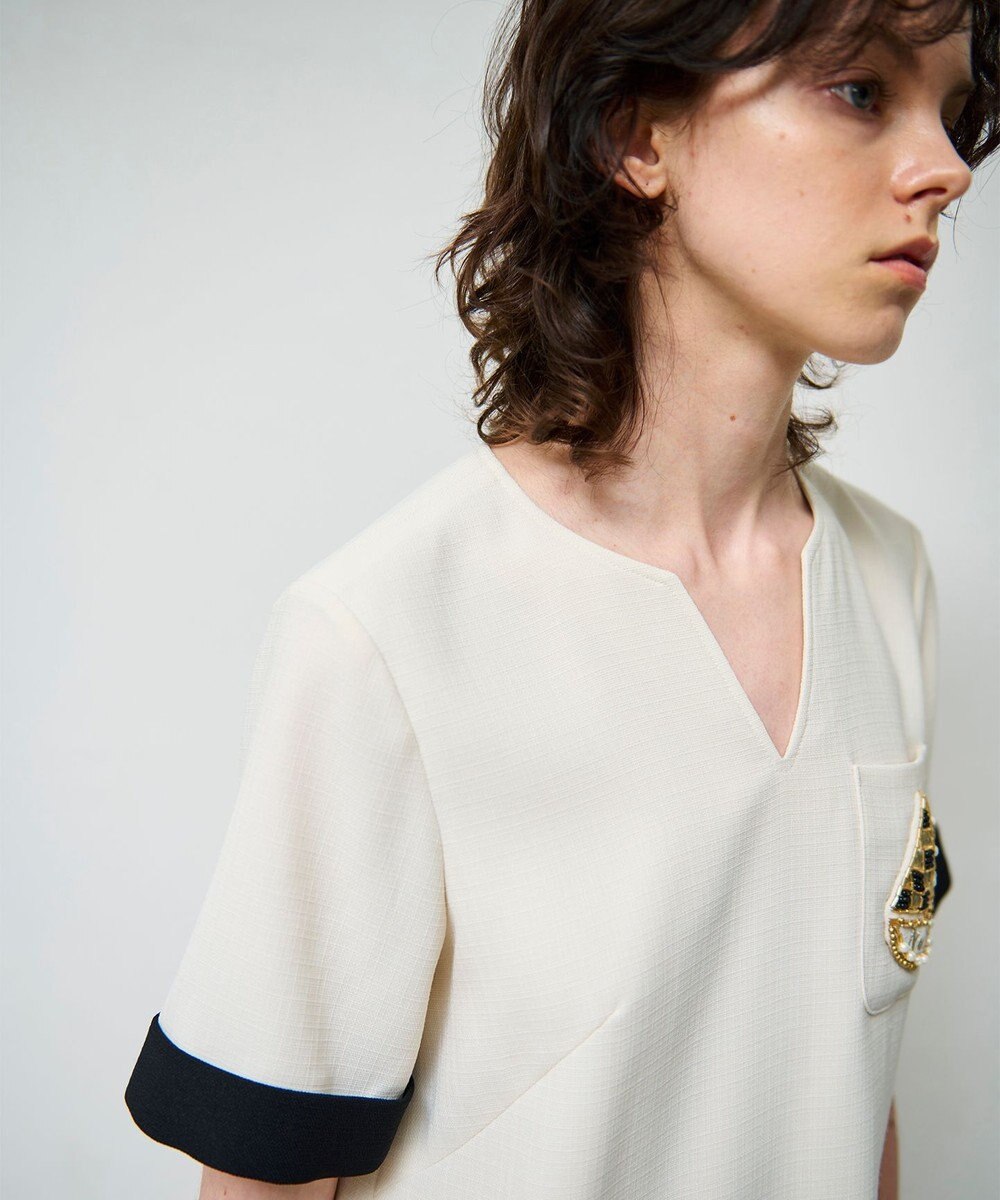 GRACE CONTINENTAL ビジューエンブレムワンピース 