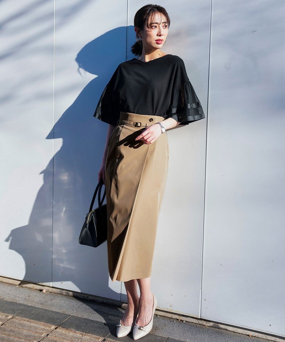 ANY SIS ツイステッドクリアチノ スカート 