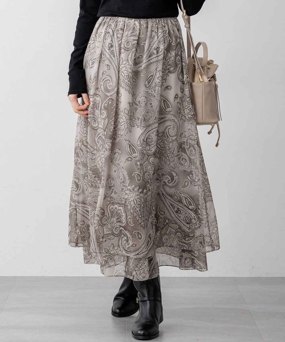 23区 S 【洗える】Erica クレープペイズリープリント スカート 