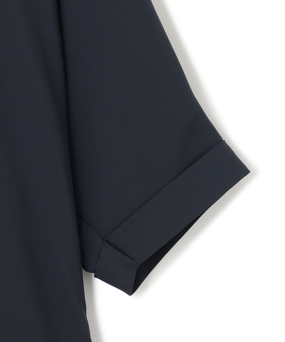 ICB 【新色追加・接触冷感・UVケア・速乾・洗える】BackSatinAmunzen  5分袖 キーネックブラウス 