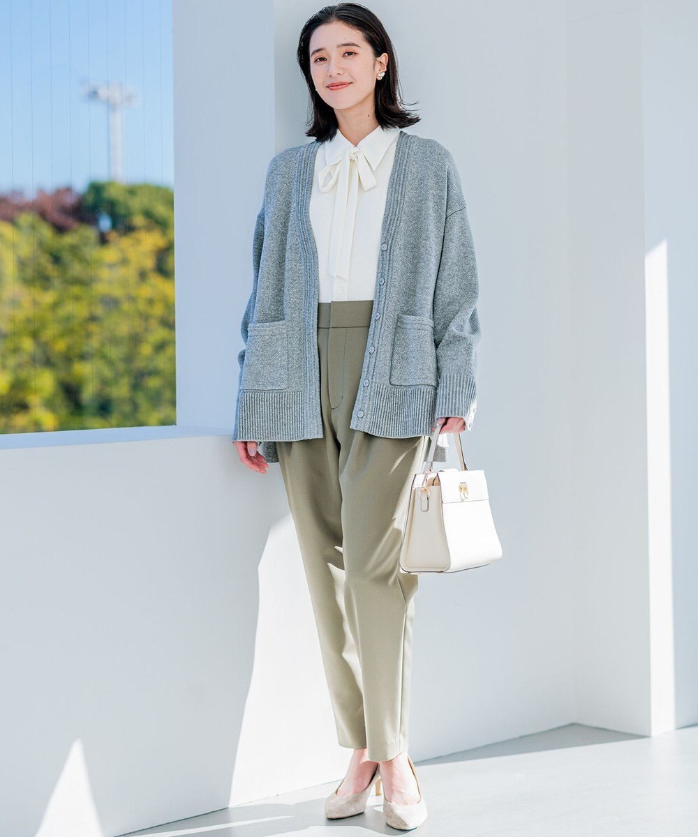 組曲 【洗える・ストレッチ】プランタンカラークロップド パンツ 