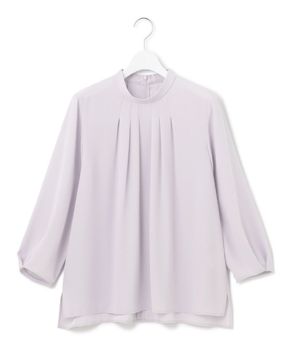 23区 【洗える】 バックサテンアムンゼン スタンドカラー ブラウス 