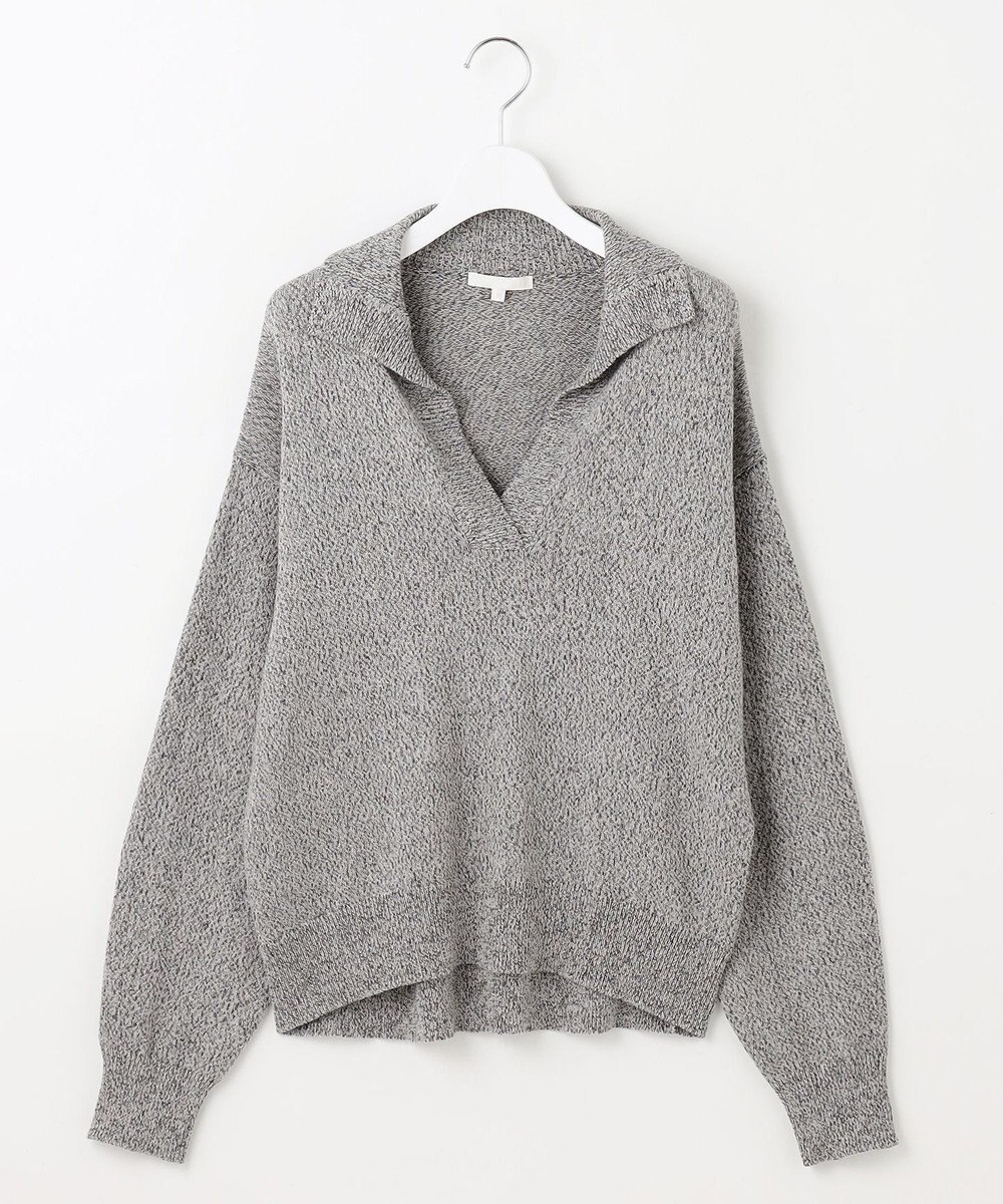 自由区 S ペーパーウールコットン襟付き ニット 