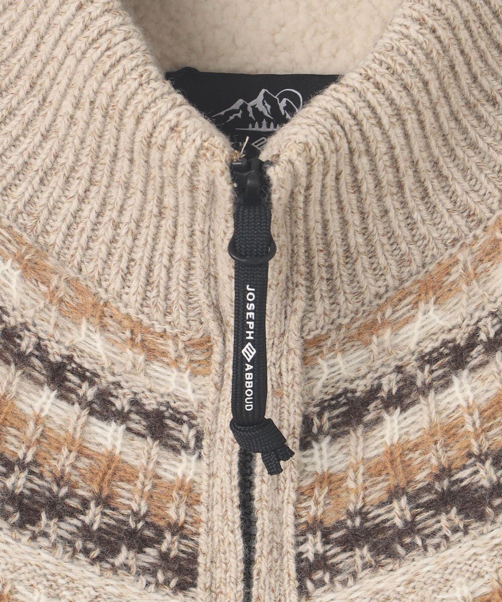 JOSEPH ABBOUD MOUNTAIN 【イタリア糸使用/サスティナブル素材/裏地付き/ライナードッキング対応】 コットンウールジャガードニットアウター 