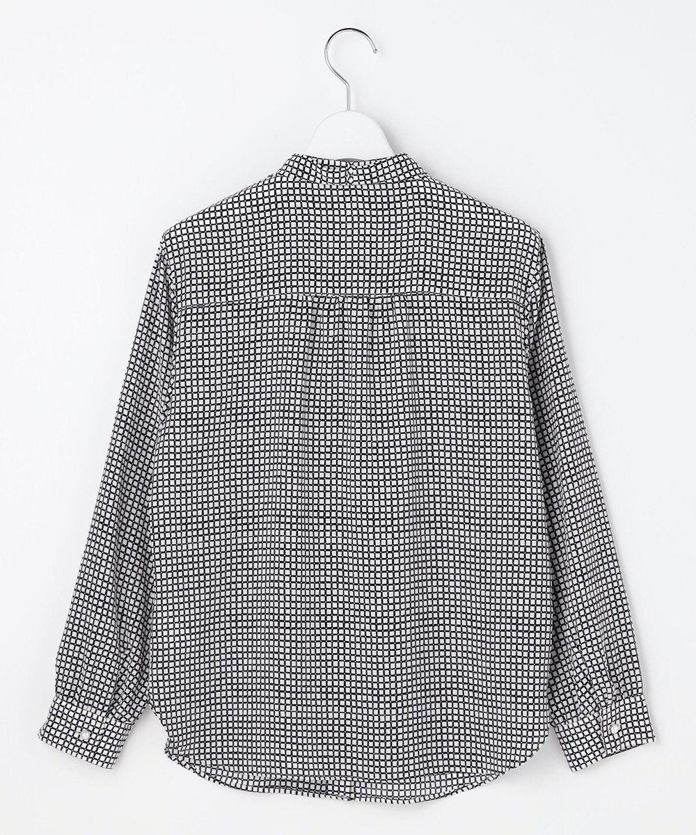 J.PRESS LADIES L ジーナ梨地 幾何プリント ブラウス 