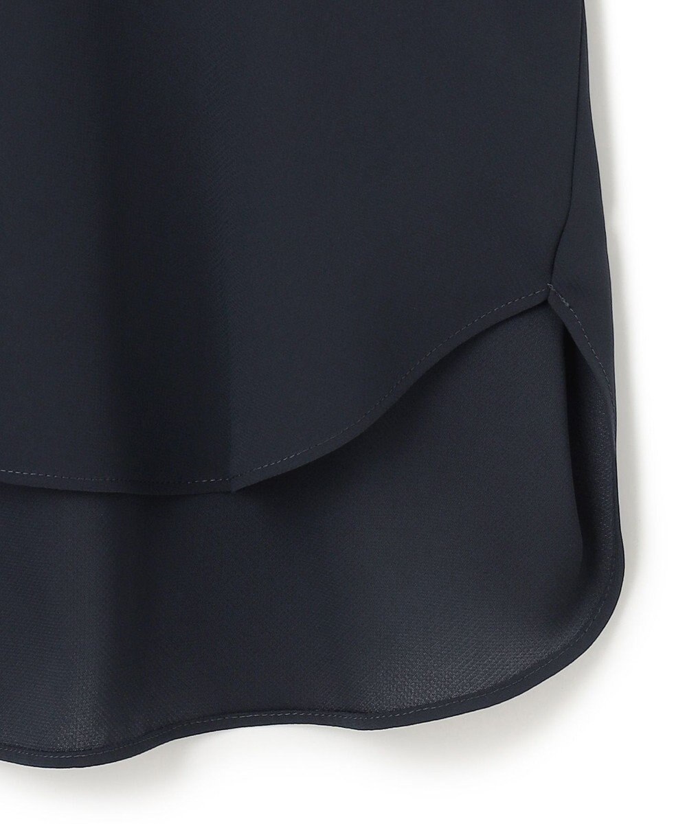 ICB 【新色追加・接触冷感・UVケア・速乾・洗える】BackSatinAmunzen  5分袖 キーネックブラウス 