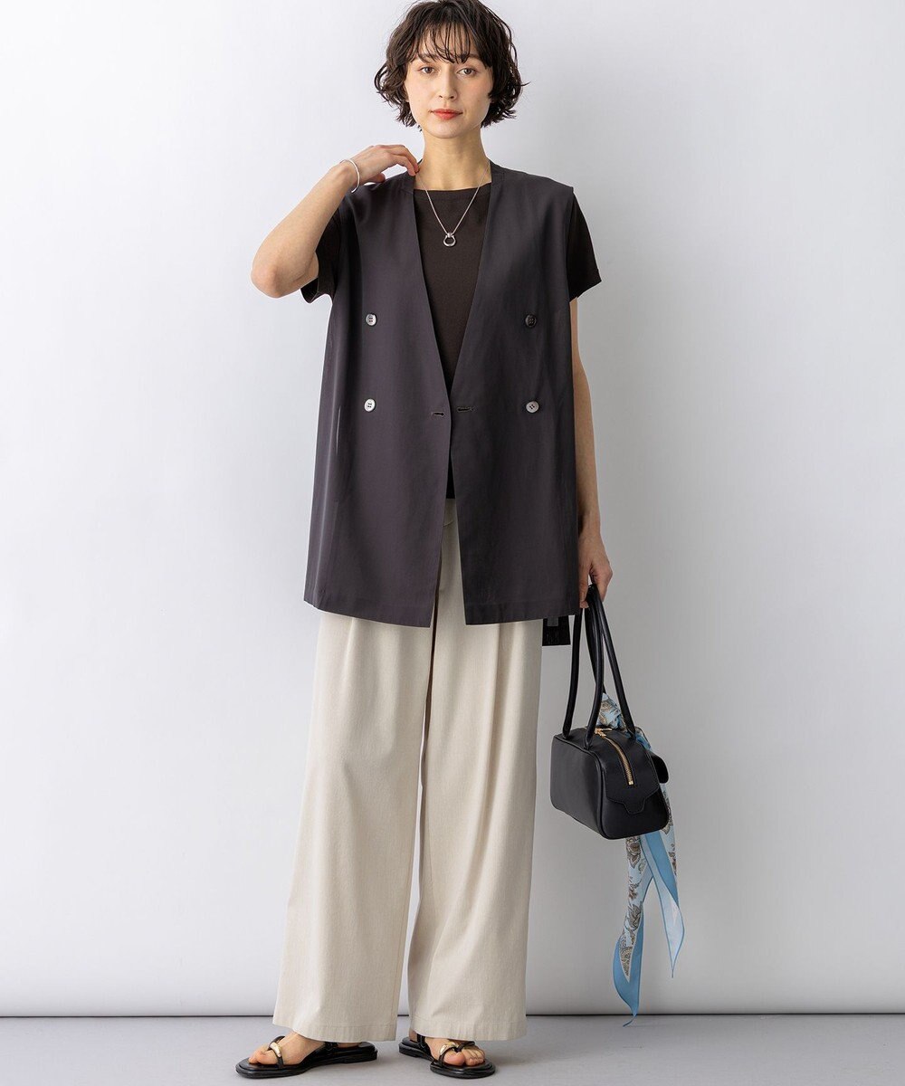 23区 【先行予約】ナチュラルスラブストレッチ ワイドパンツ 