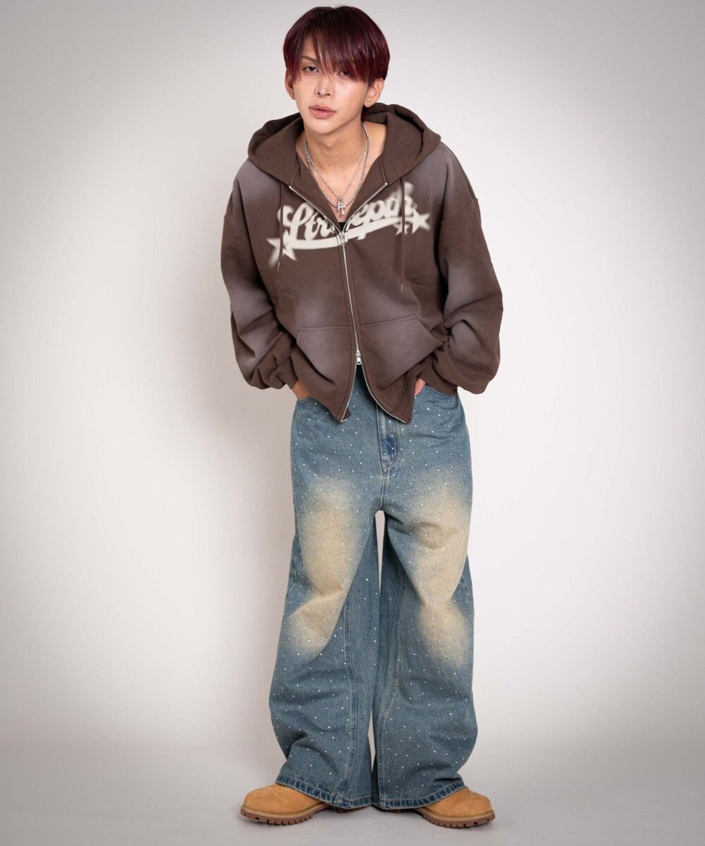 WEGO 【ユニセックス着用ITEM/MLサイズ展開】グラフィックZIPパーカー 