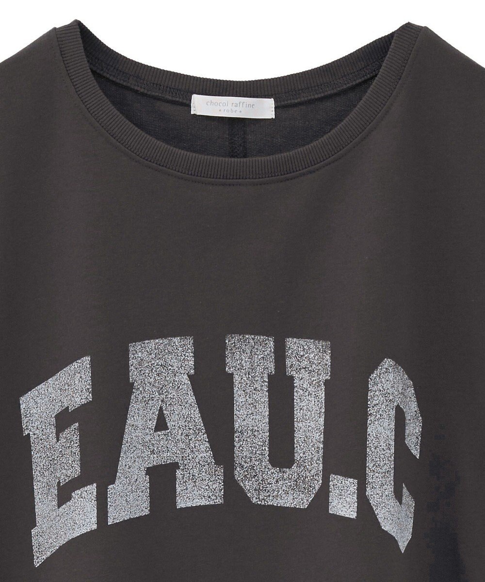 Green Parks ７分袖ミニ裏毛ドルマンロゴプルオーバー 