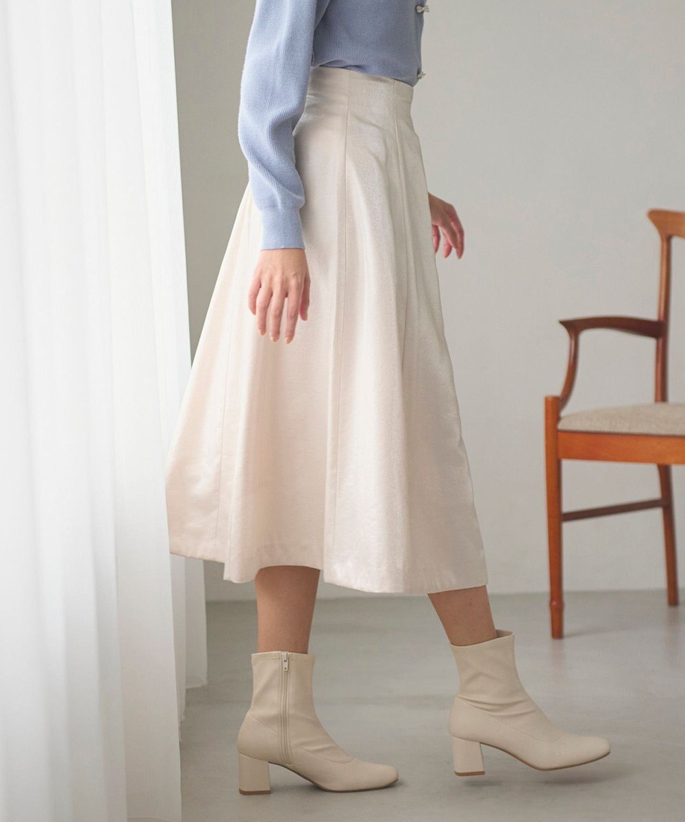 Feroux 【洗える】シャイニーフレアスカート 