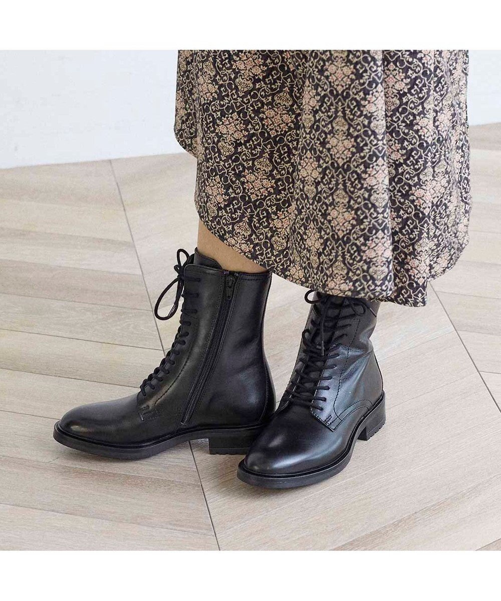 ing <ing>【WEB限定】レザーレースアップショートブーツ 