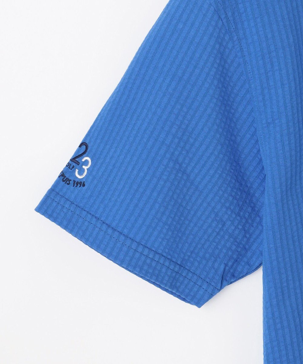 23区GOLF 【MEN】【吸水速乾・UVケア】ストレッチサッカー半袖シャツ 