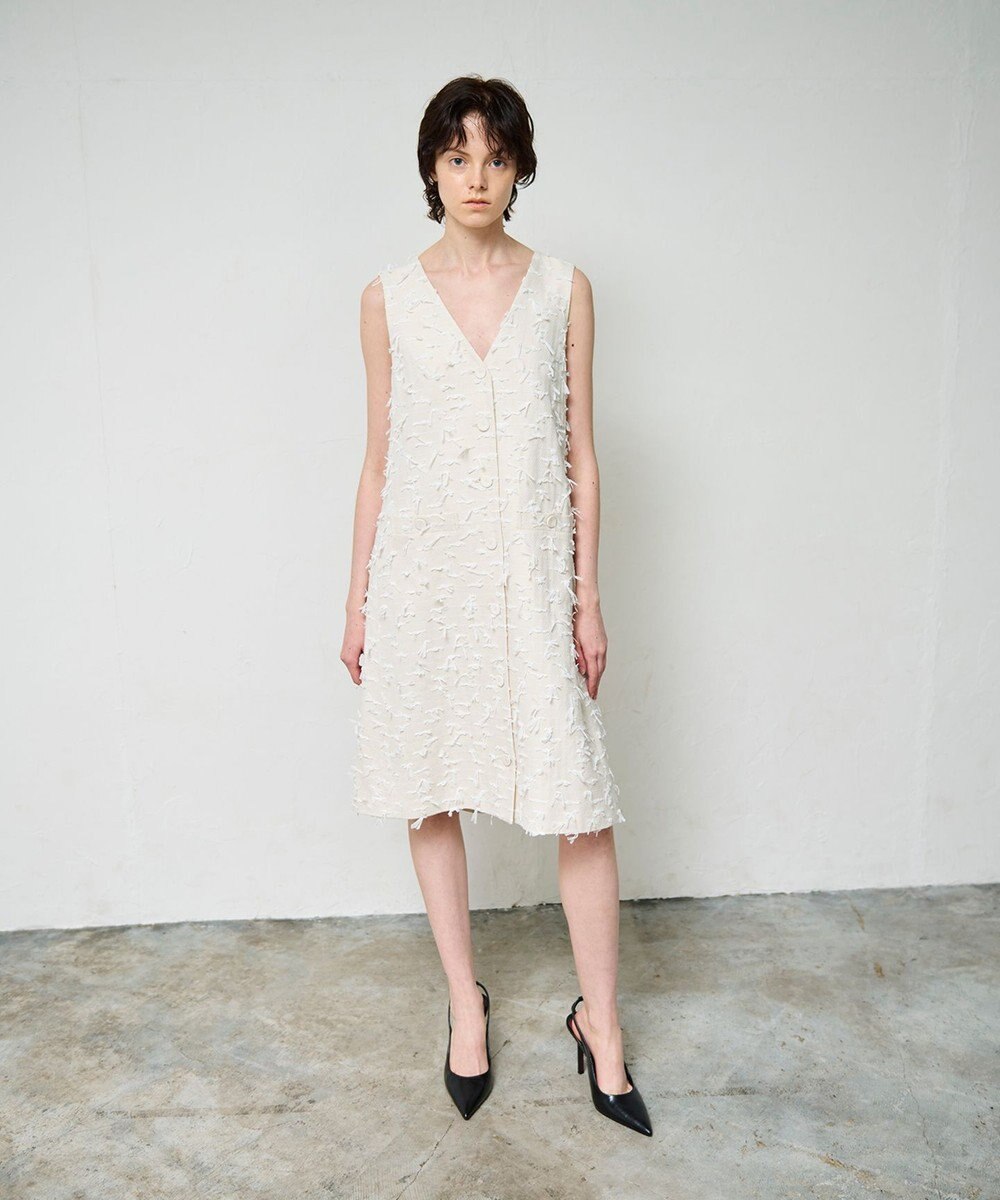 GRACE CONTINENTAL リボンヤーンジレドレス 