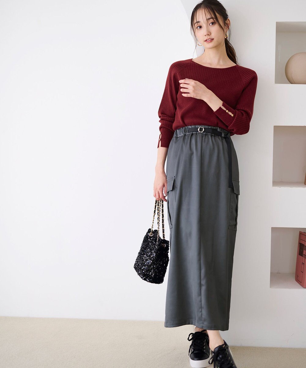 ANY SIS 【ウールブレンドシリーズ】ベースネックリブコンビ ニット 