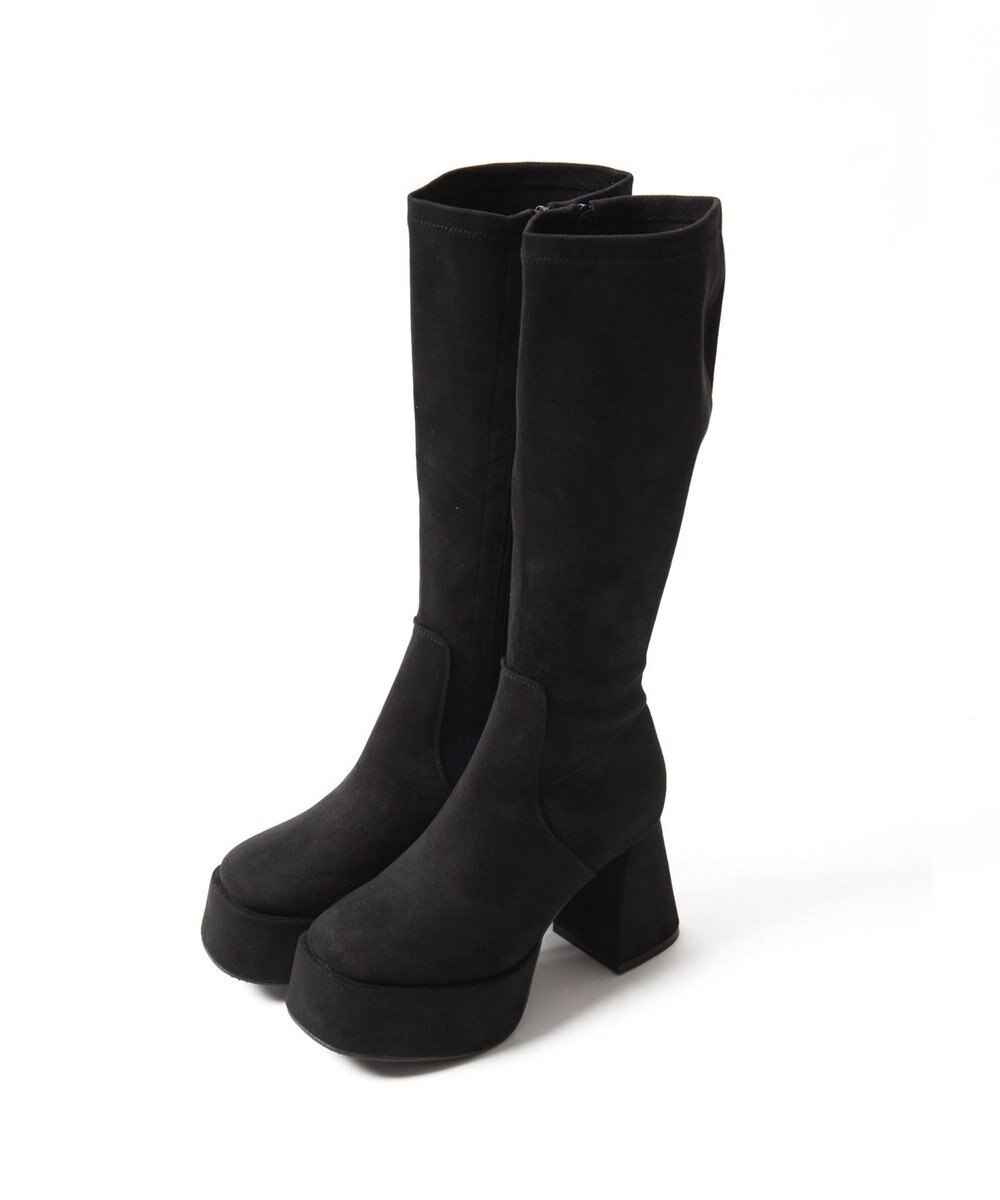 WEGO ストーム付きワイドヒールロングブーツ 