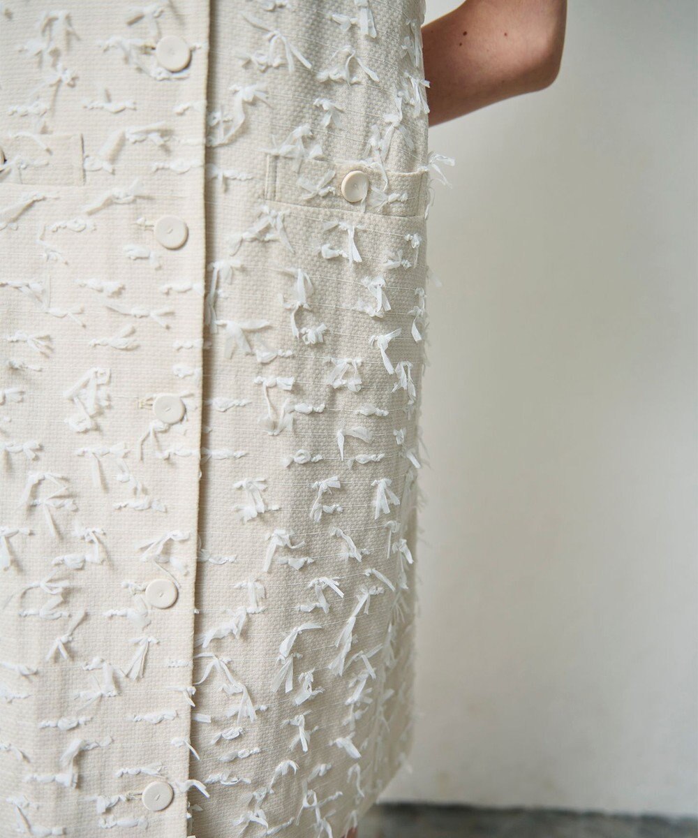 GRACE CONTINENTAL リボンヤーンジレドレス 