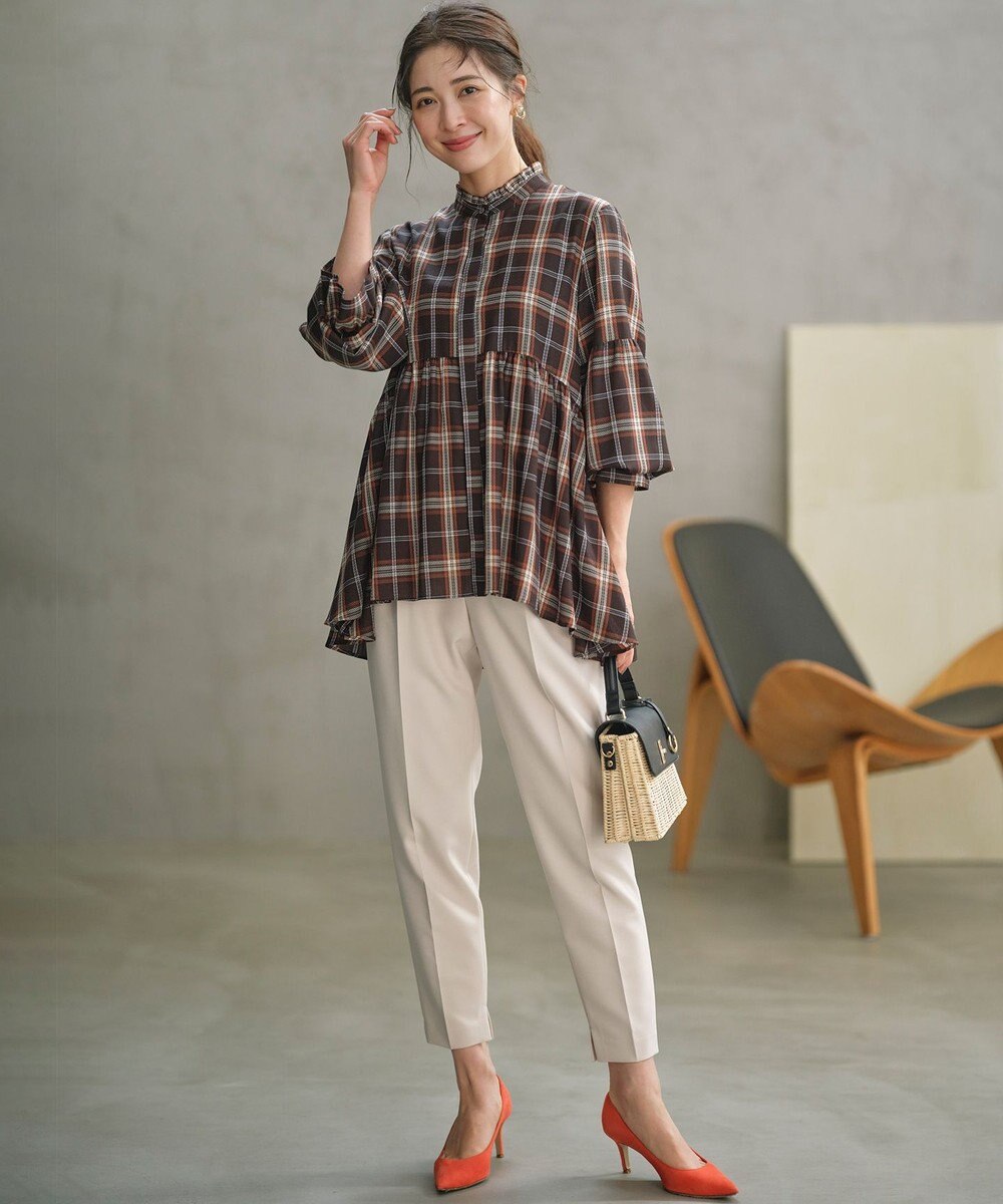 組曲 ライトダブルクロス テーパードパンツ 