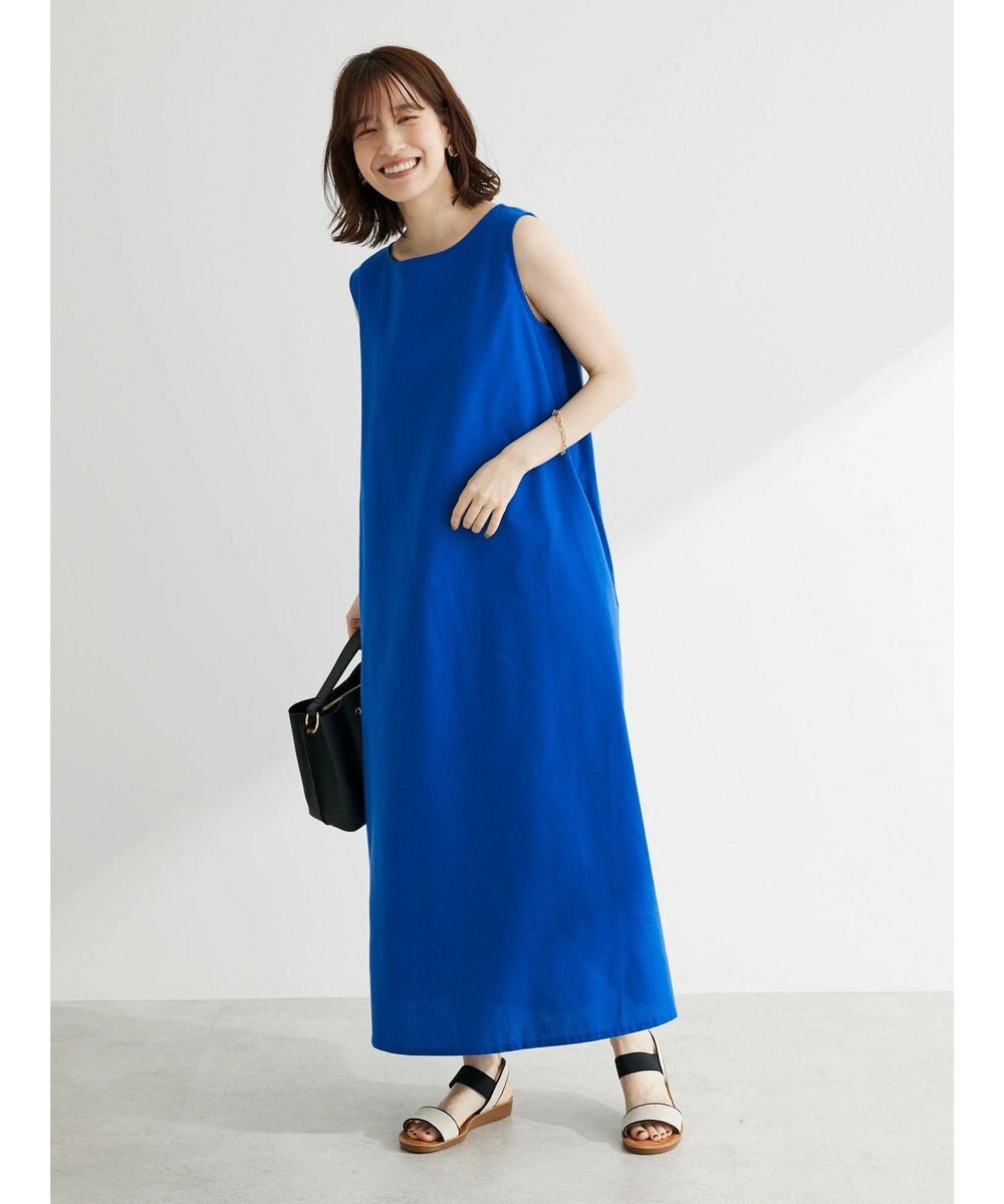 Green Parks 綿麻混ノースリーブワンピース 