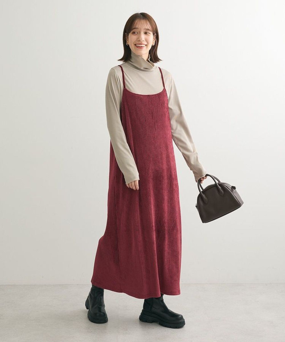 Green Parks ベロアプリーツキャミワンピース 