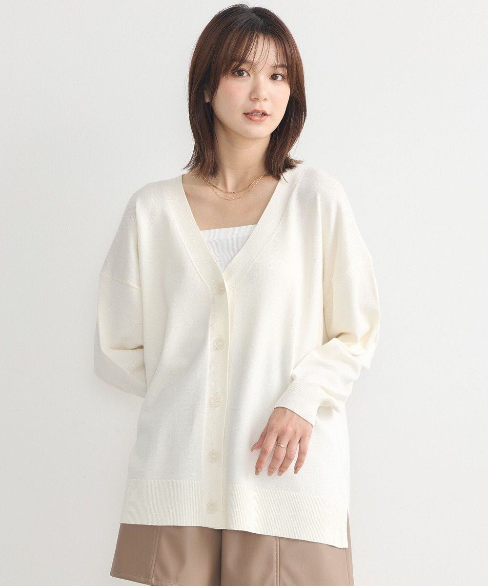 earth music&ecology レーヨンルーズＶネックカーディガン 