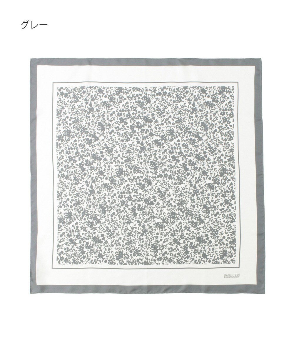 MOONBAT MACKINTOSH PHILOSOPHY(マッキントッシュ フィロソフィー）シルクスカーフ ボタニカル 68×68㎝ 日本製 
