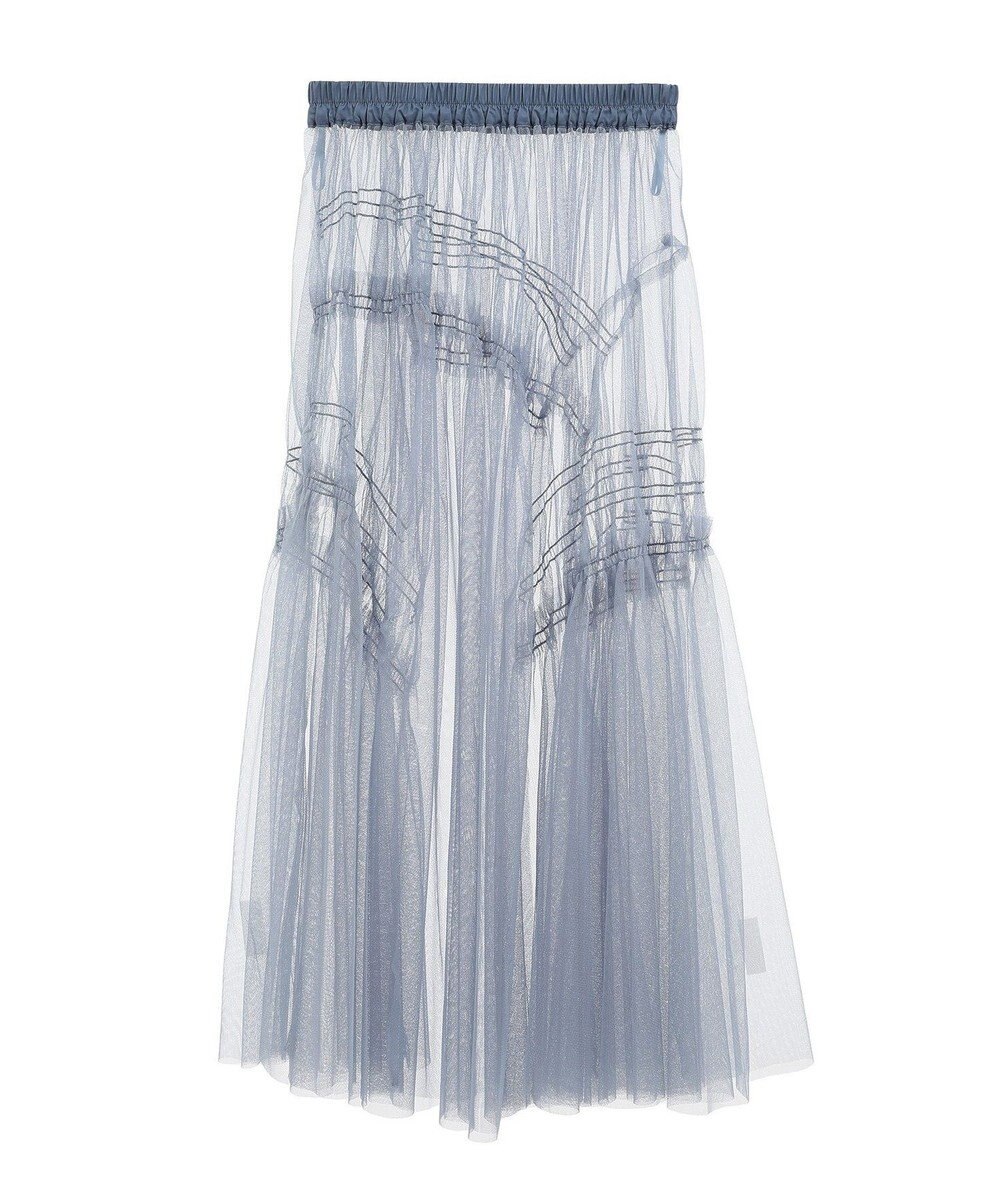 earth music&ecology シャーリングギャザーチュールスカート 