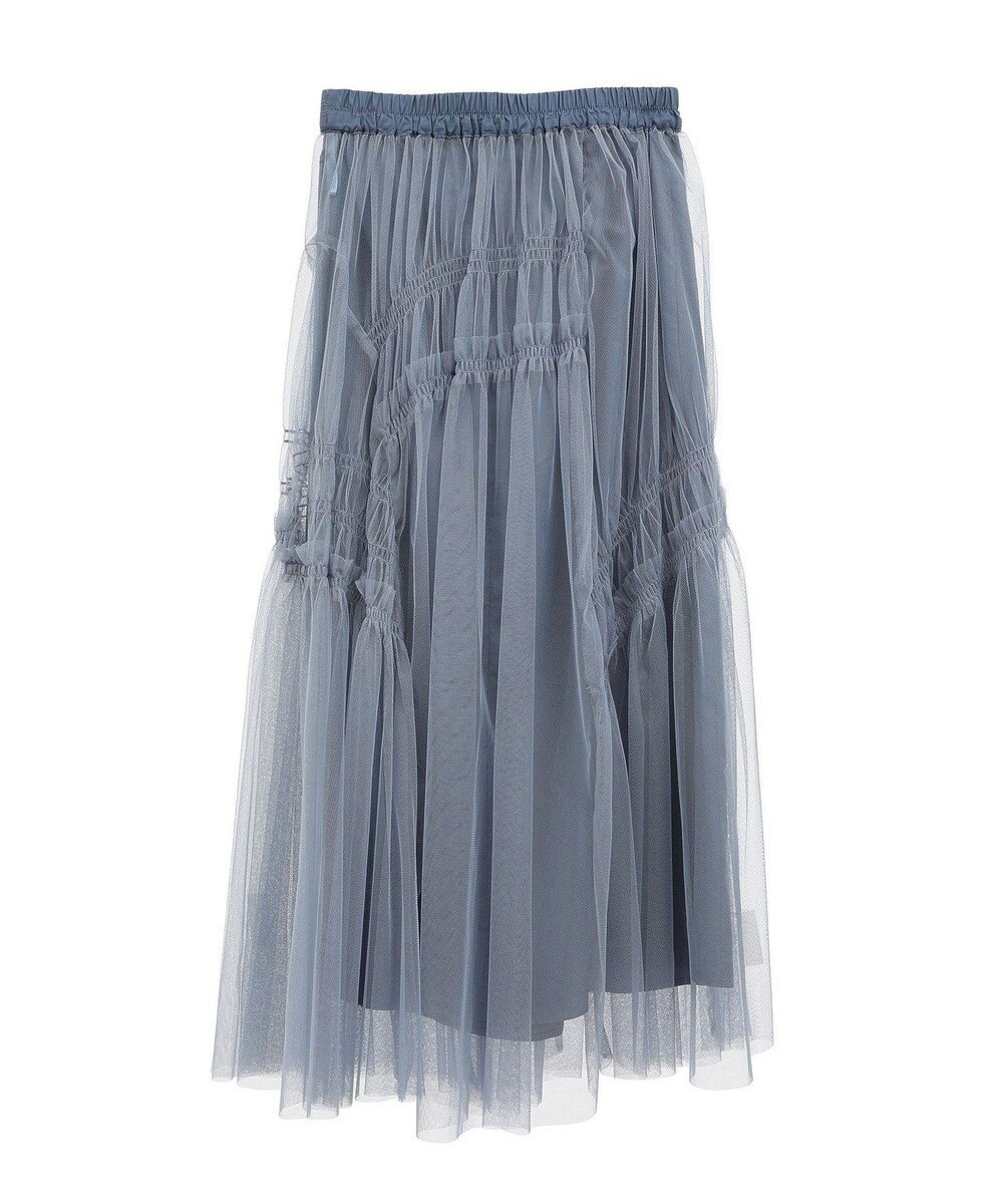 earth music&ecology シャーリングギャザーチュールスカート 