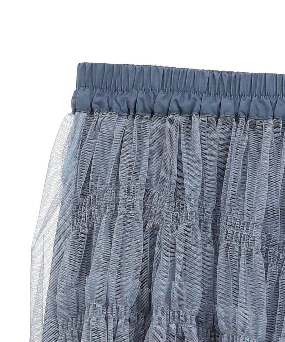 earth music&ecology シャーリングギャザーチュールスカート 