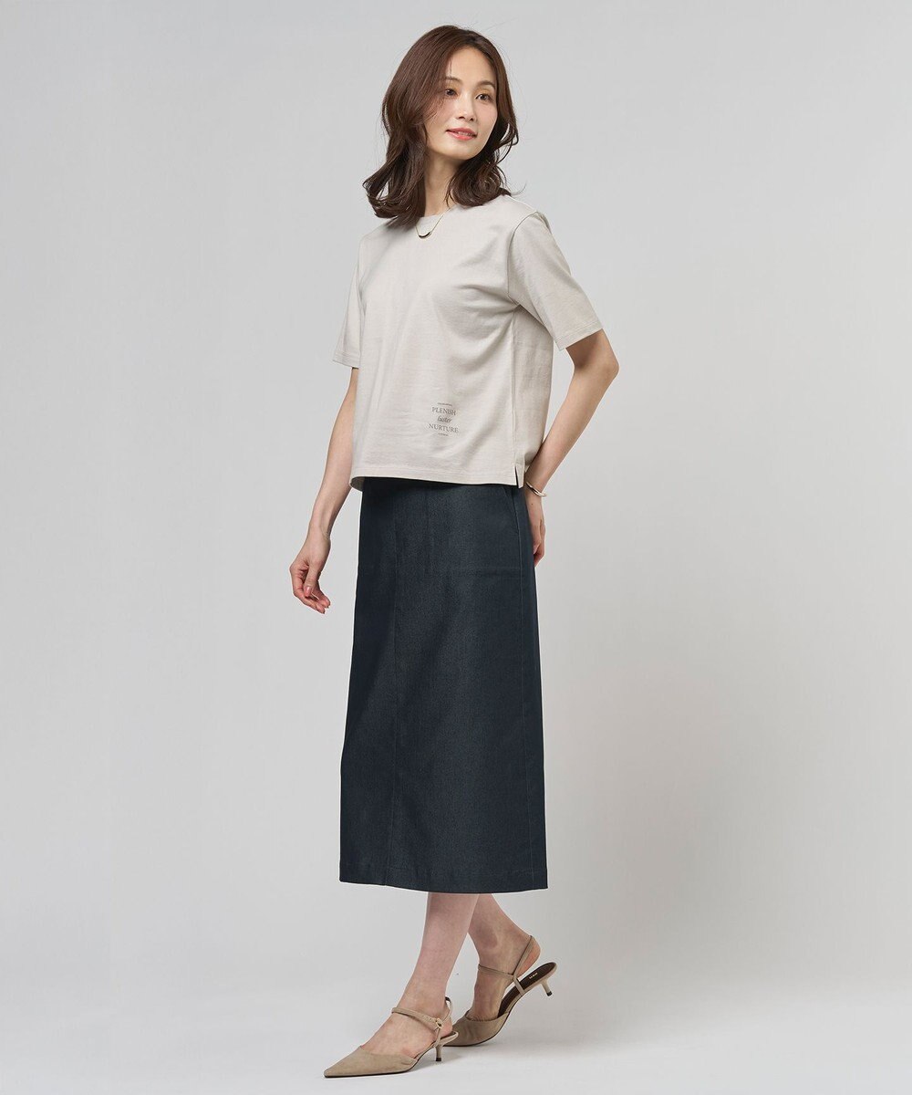 J.PRESS LADIES L 【WEB限定カラーあり】TCシャンブレーサテンST ナロー スカート 