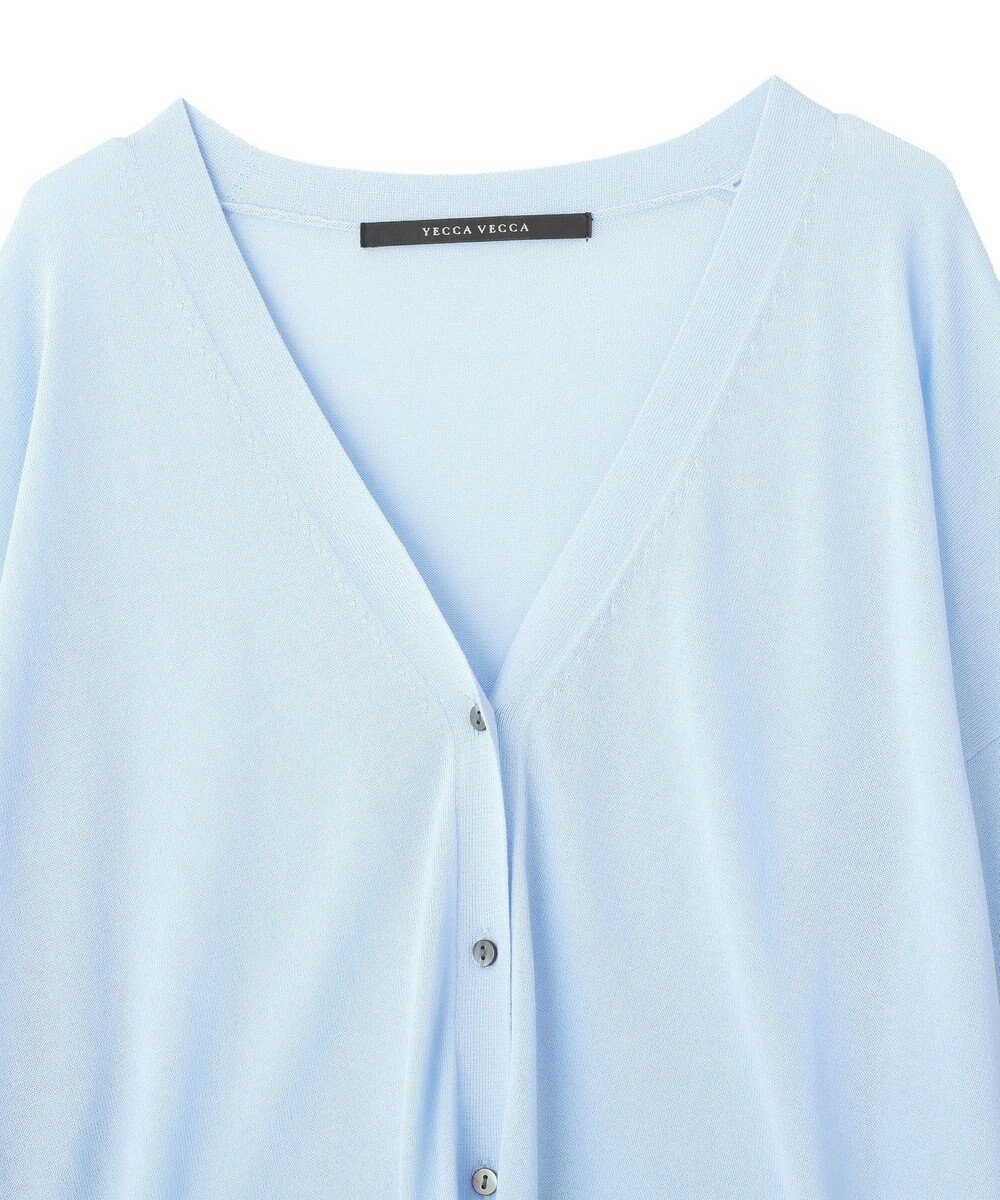 YECCA VECCA ハイゲージミドル丈Vネックカーディガン 