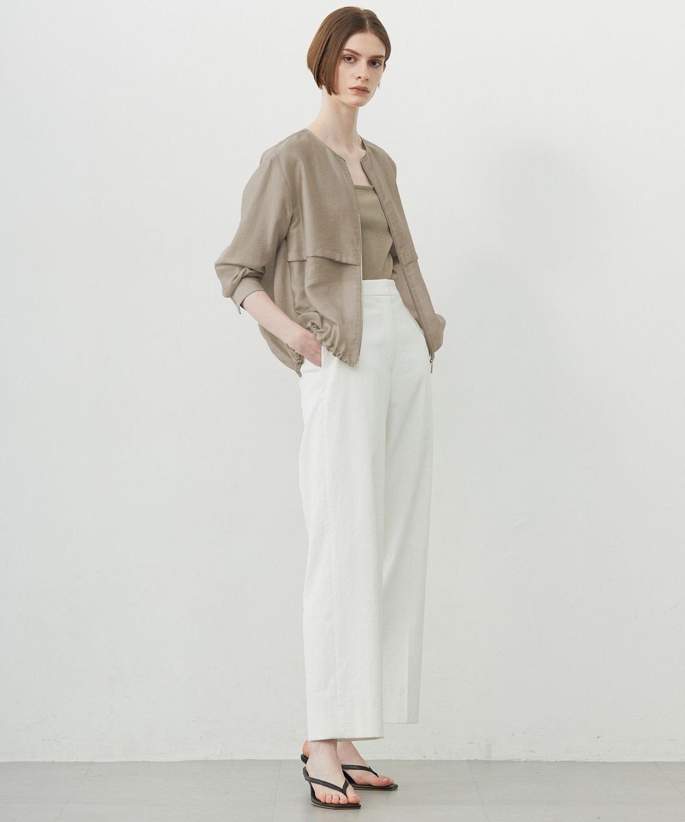 ICB 【接触冷感・速乾・洗える】 リヨセルナイロンワッシャー ノーカラーブルゾン 