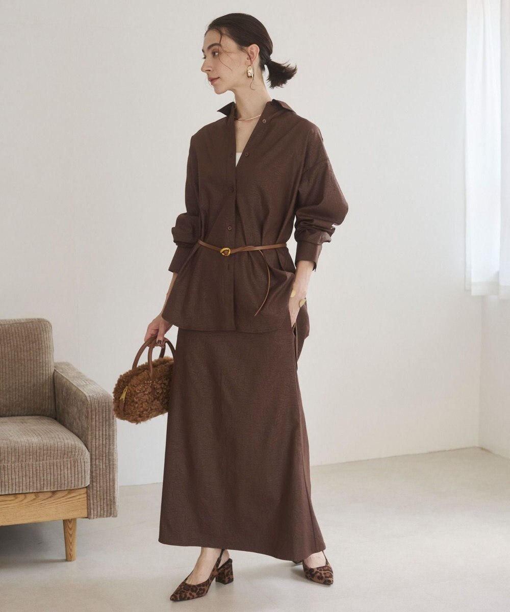 WEGO 【ANGIE VINTAGE】レザーライクシャツ＆スカートセットアップ 