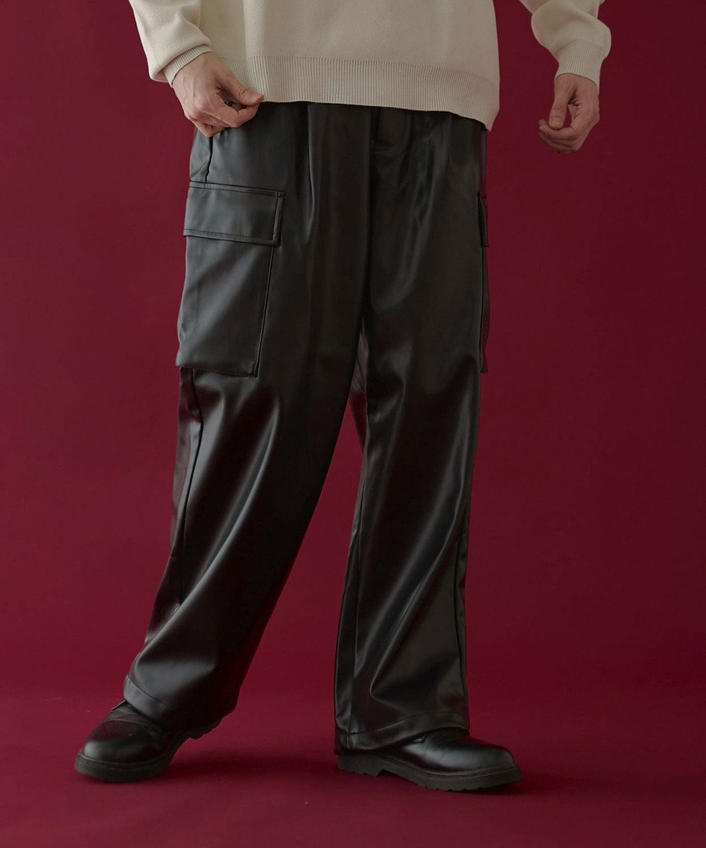 WEGO 【ユニセックス着用ITEM】エコレザーカーゴスラックス 