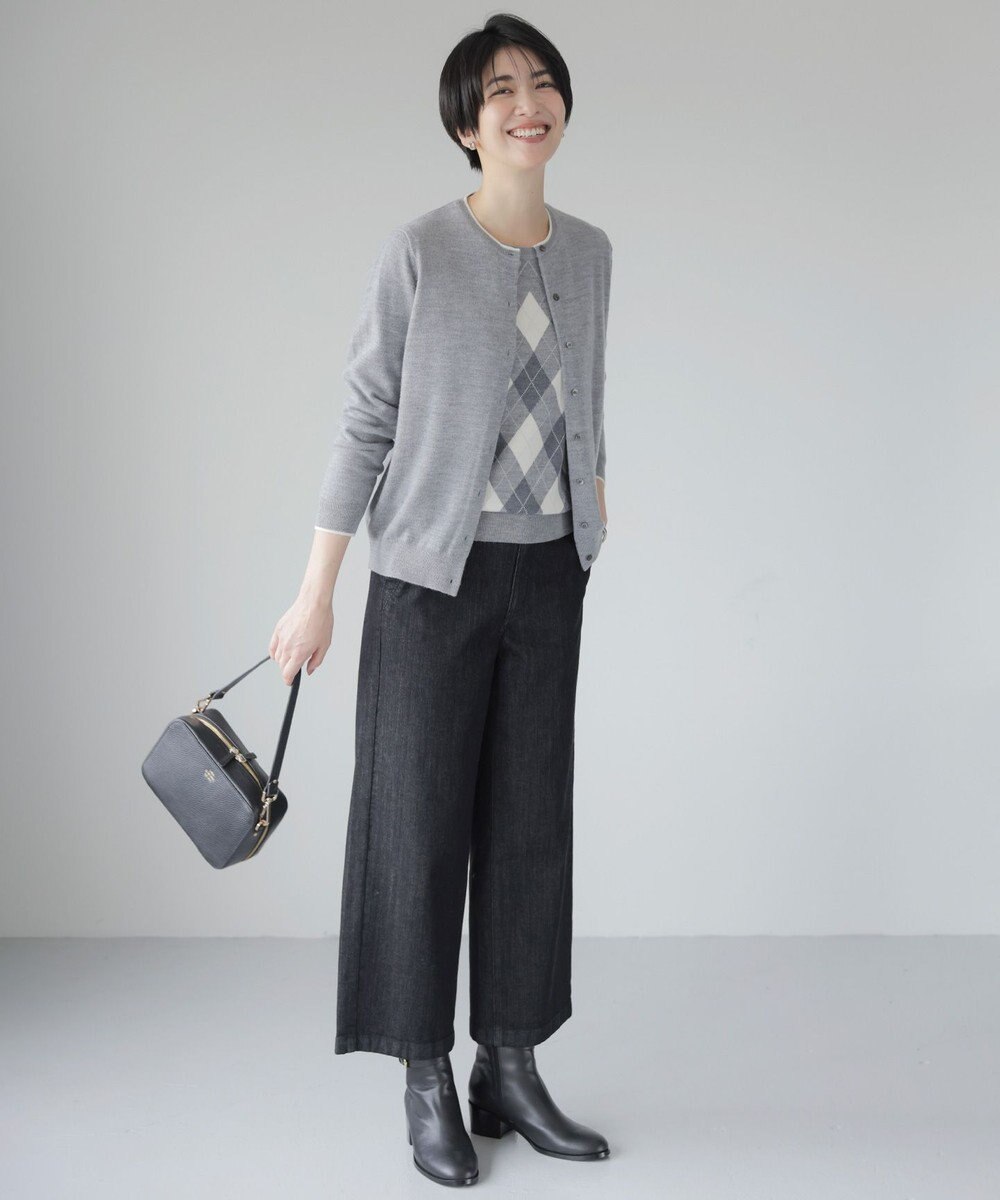 J.PRESS LADIES L 【洗える】アーガイル ツイン ニット 