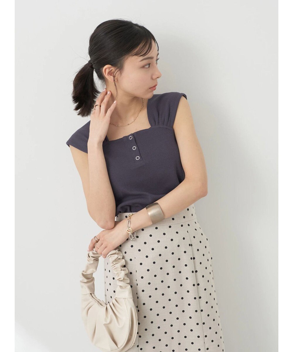 earth music&ecology リブフレンチタンクトップ 