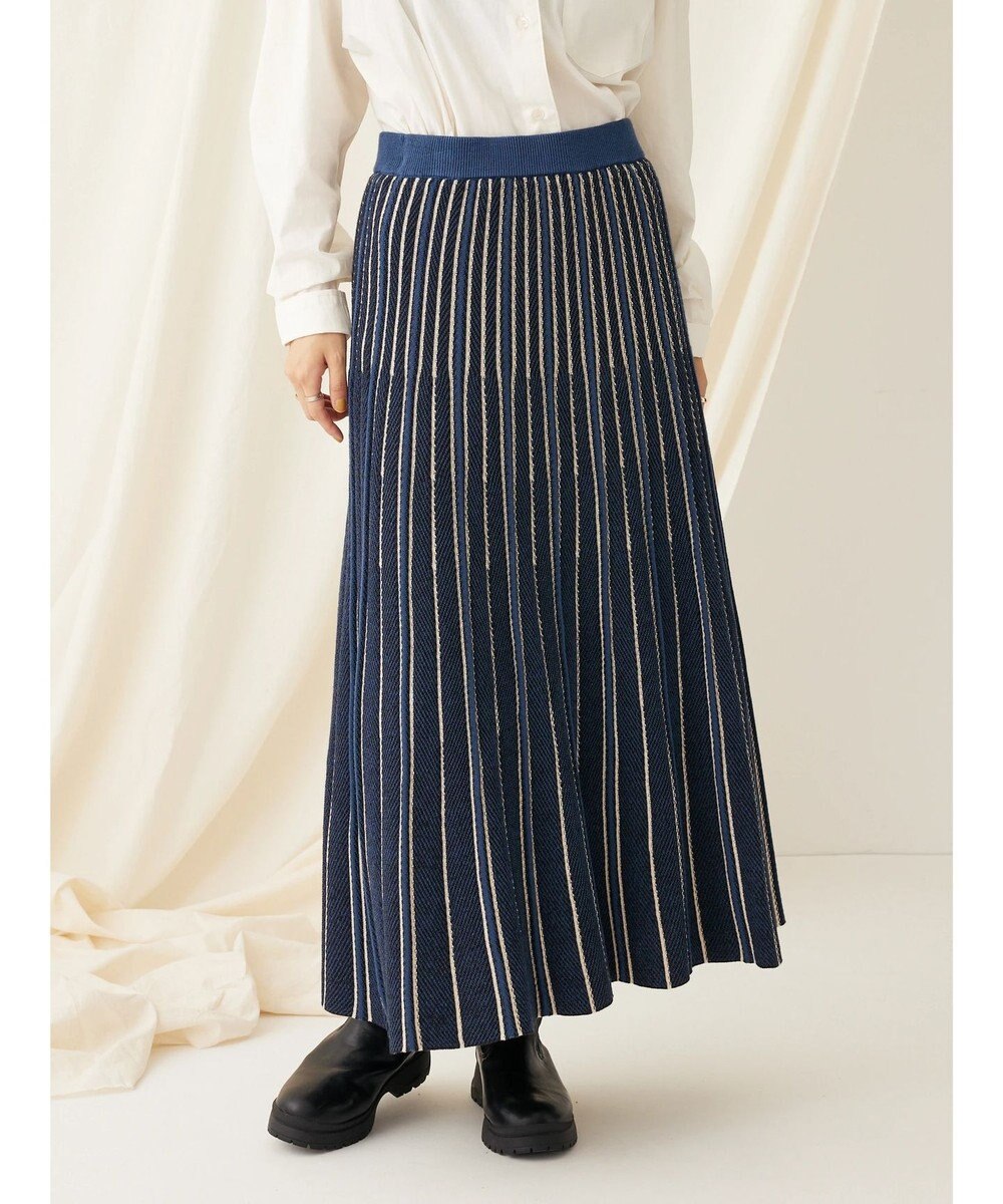 CRAFT STANDARD BOUTIQUE 配色ストライプニットスカート 