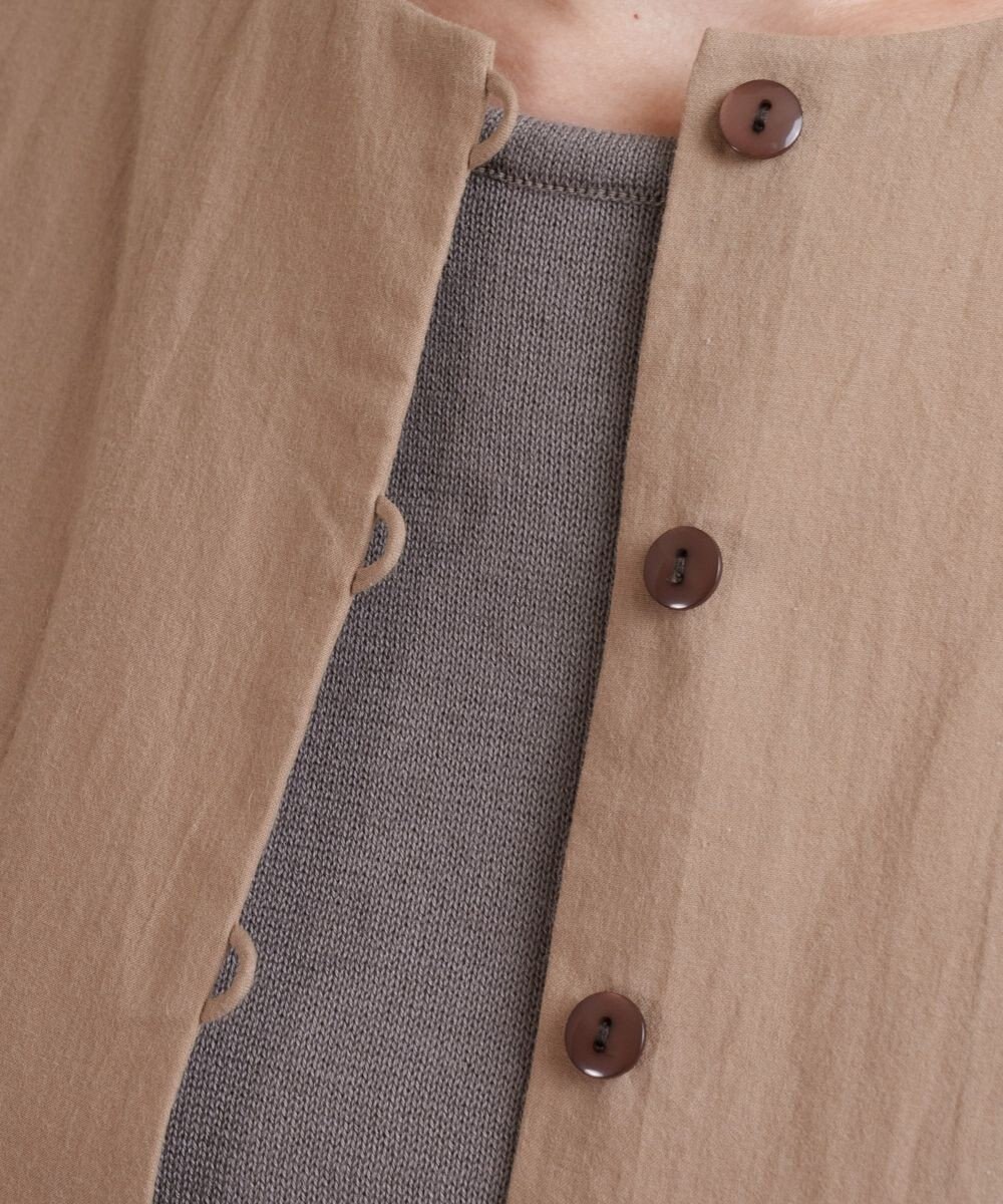 muuc コットンローン長袖ブラウス 