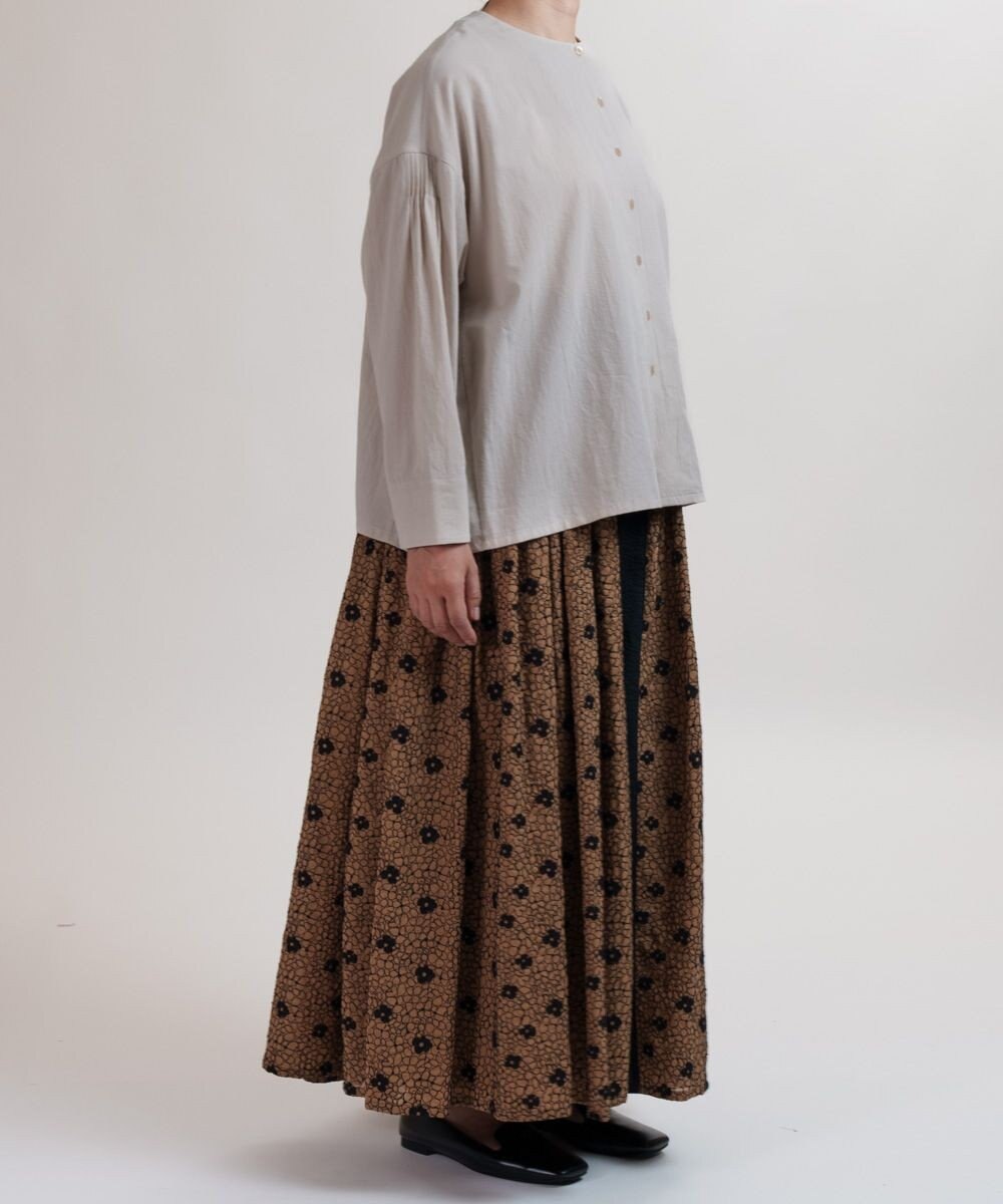 muuc コットンローン長袖ブラウス 