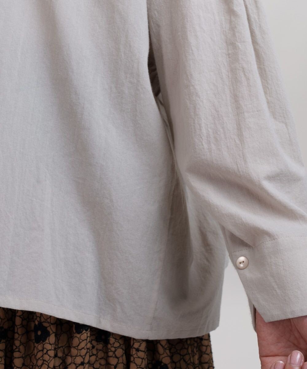 muuc コットンローン長袖ブラウス 